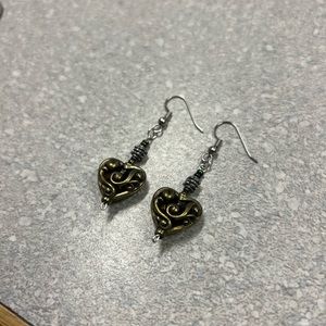 Heart shaped beaded earrings